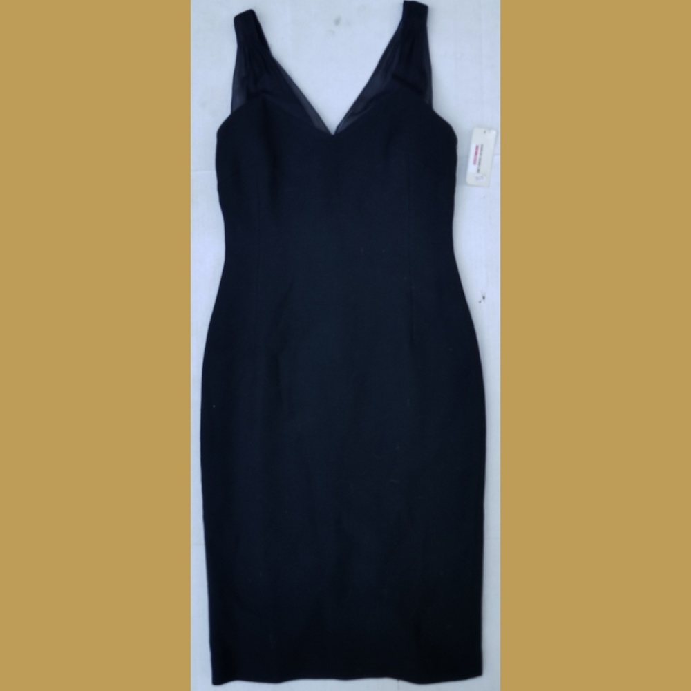 CHARLES CHANG-LIMA black SHEATH silk lined DRESS